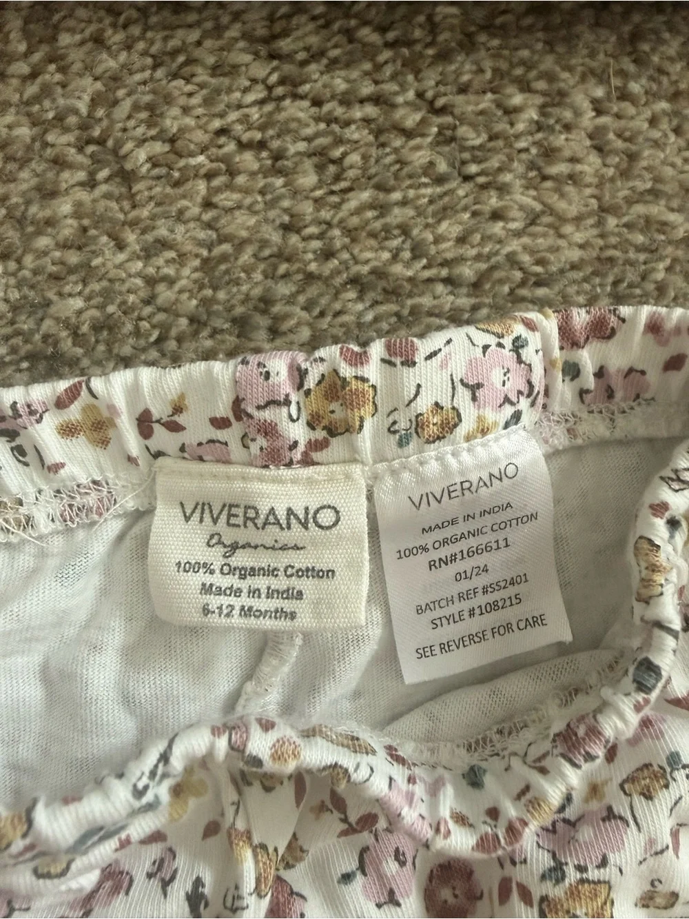 Viverano Organic Navy Floral Embroidered Baby Pullover and Pants